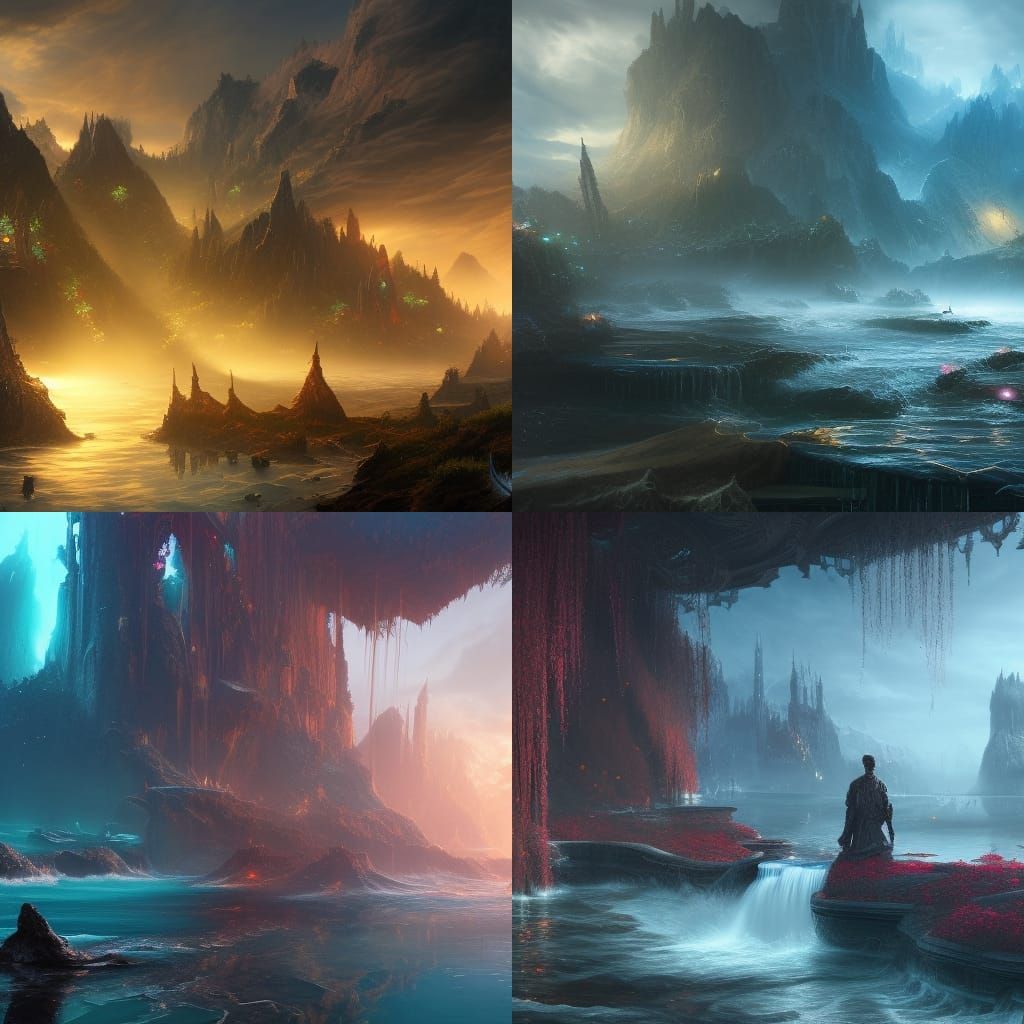 Fantastical Time Water Watch in Detailed Matte Painting