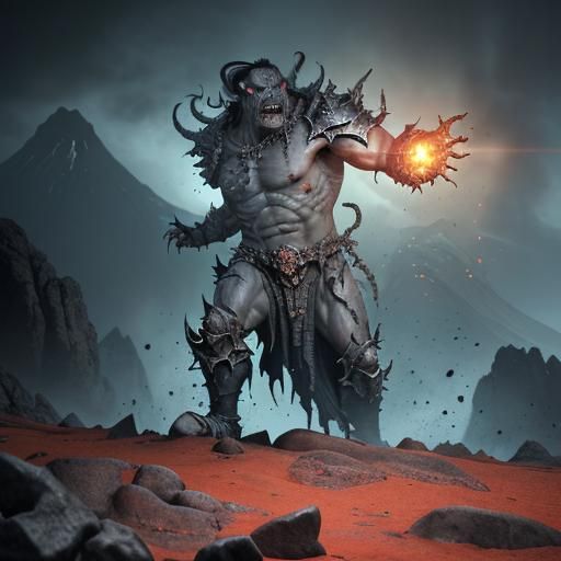 Demonic Orc Leader of Gundabad in Cinematic Style