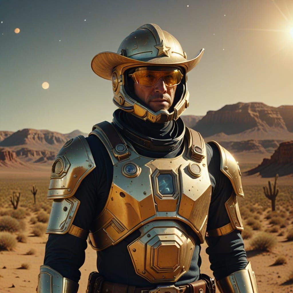 Lone Starr in Retro Futurism Space Western Style