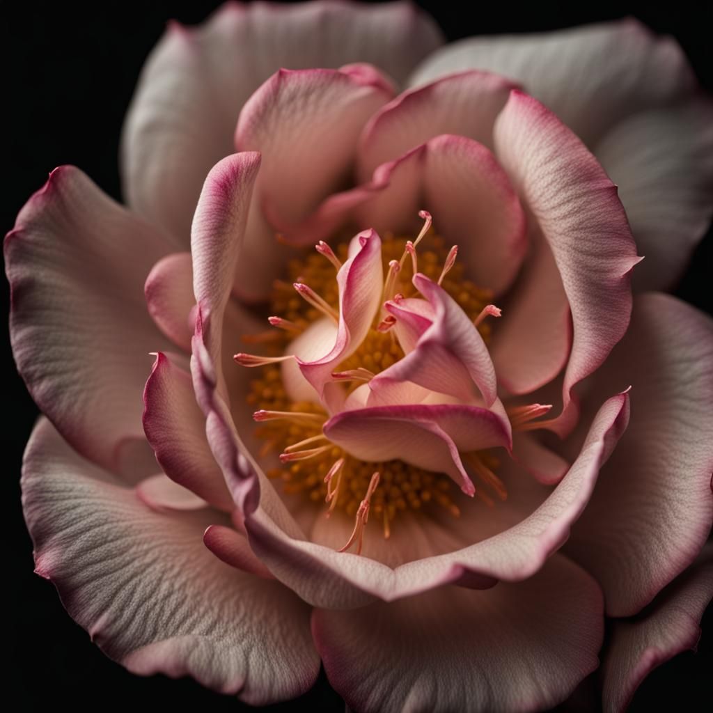 Translucent Rose Portrait in Chiaroscuro Lighting