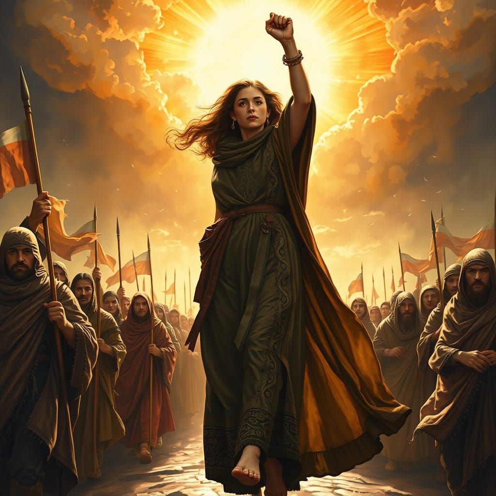 Heroic Leader in Hyperrealistic Oil Painting