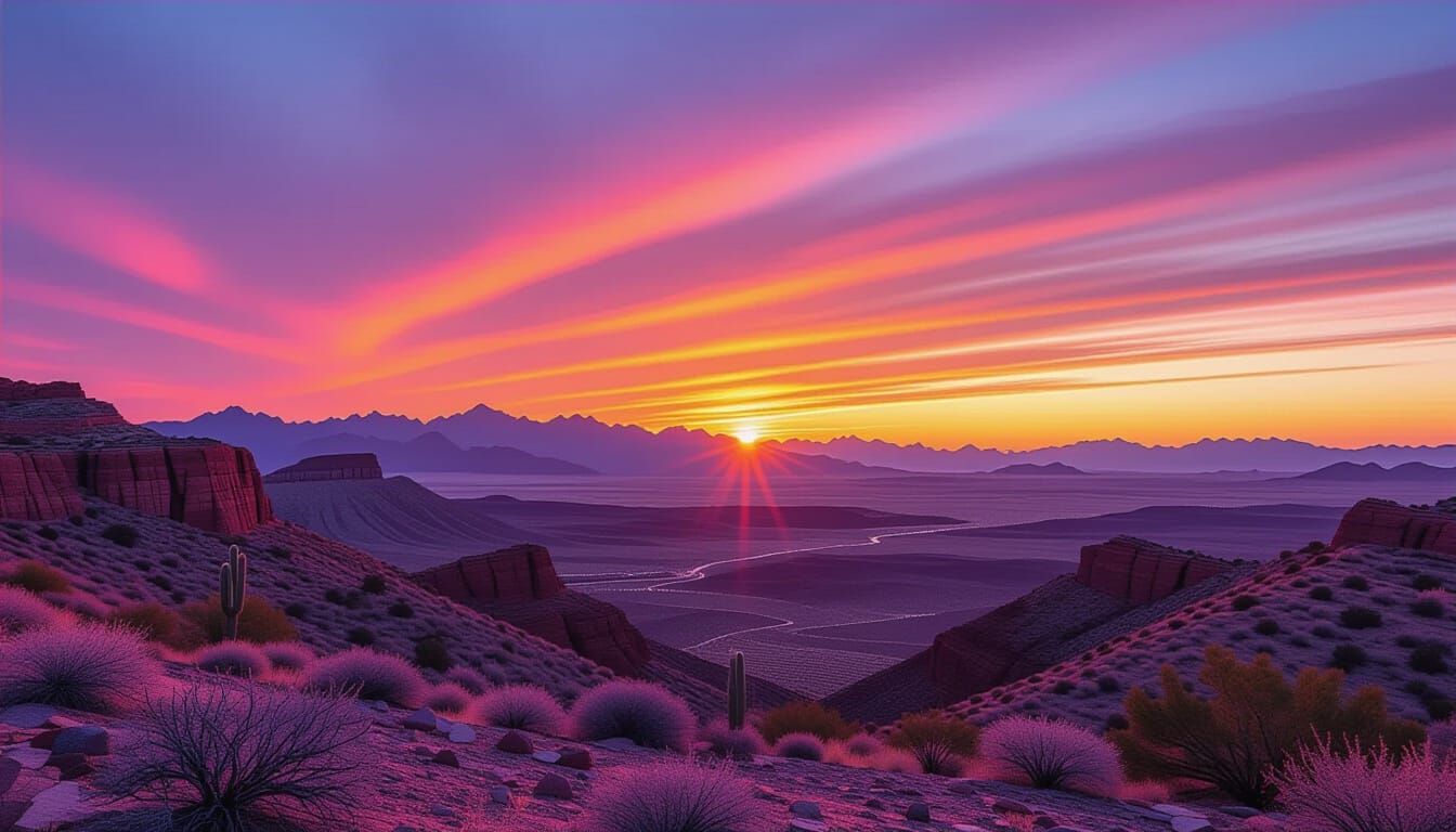 Arizona Desert Sunset in Rothko Color Field Style