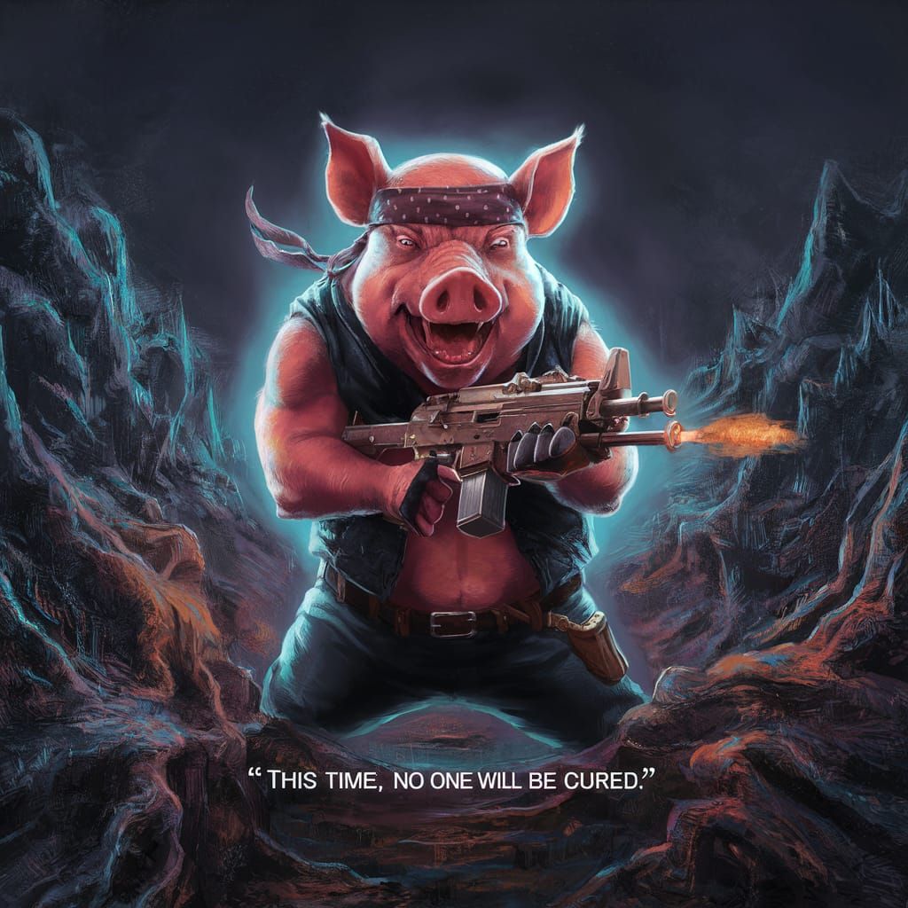 Anthropomorphic Pig Movie Poster in Detailed Matte Painting