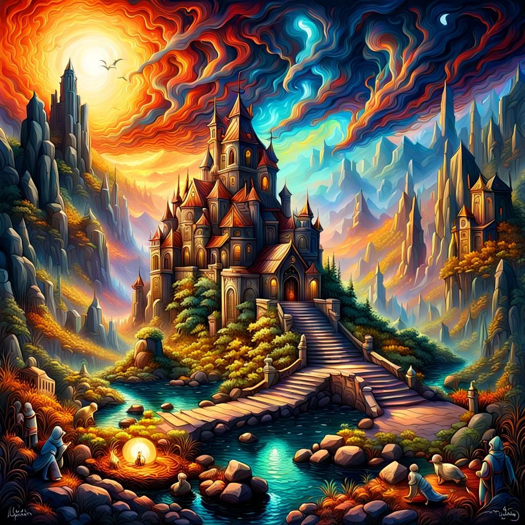 Magnificent Mysterious World Grave: A Digital Illustration