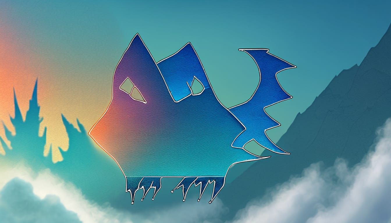 Vibrant Fantasy Dragon Perched on Majestic Mountain Peak