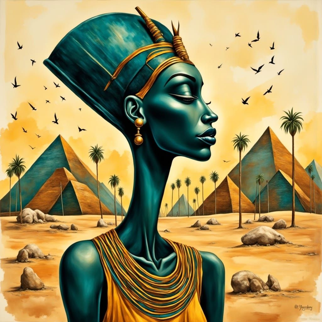 Surreal Expressionist Portrait of a Black Woman