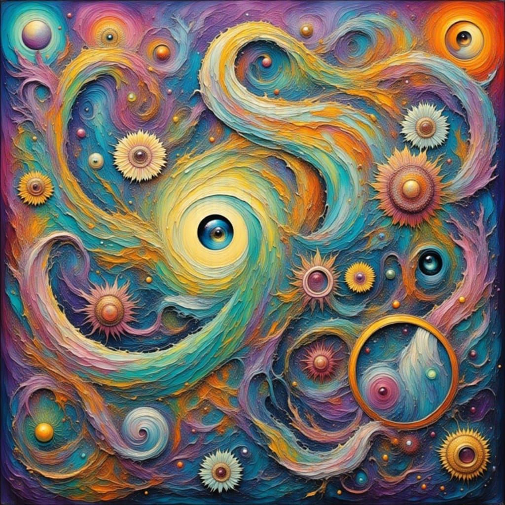 Dreamy Sleeper Lost in Dreams as Impasto Painting