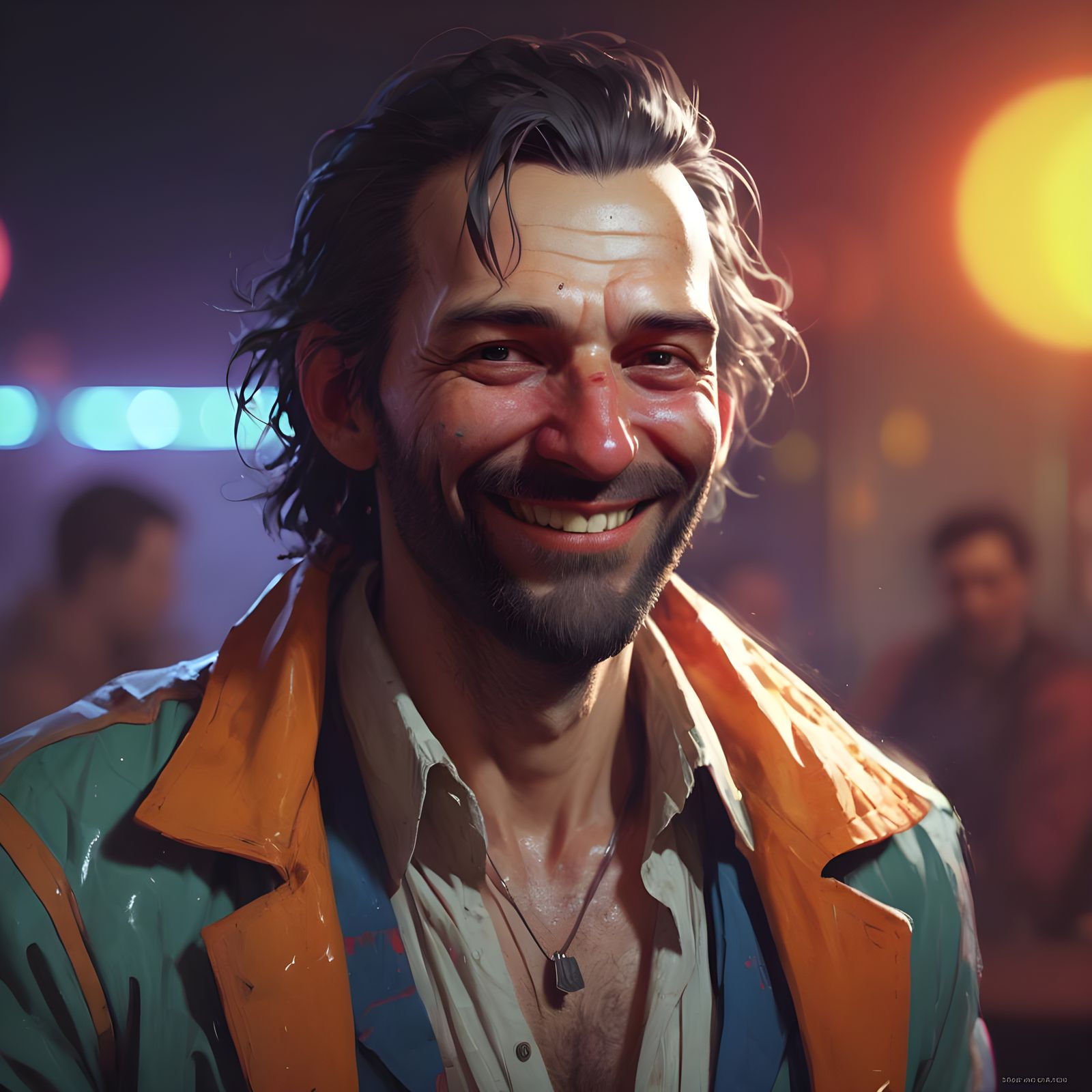 Epic Fantasy Character Portrait in Vibrant Disco Elysium Sty...