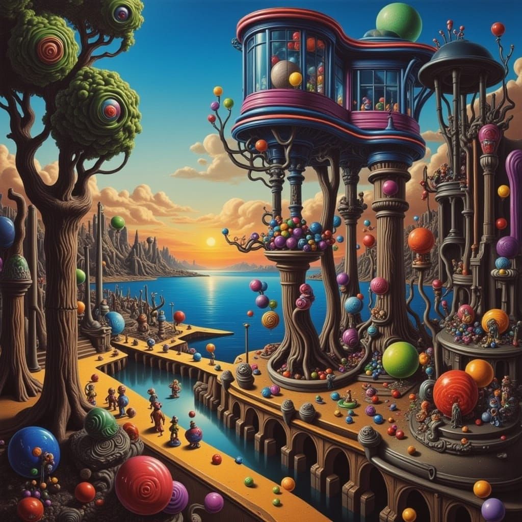 Surreal Cyberpunk Cityscape Unveils Futuristic Chaos