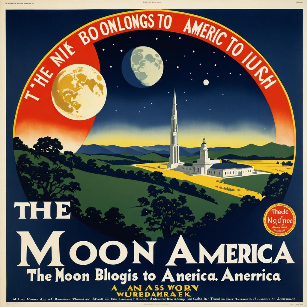Vintage Poster: The Moon Belongs to America
