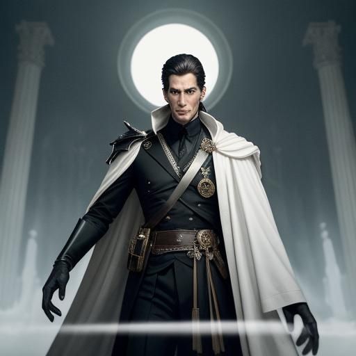 Handsome Young Man in Black Suit, Cinematic Style