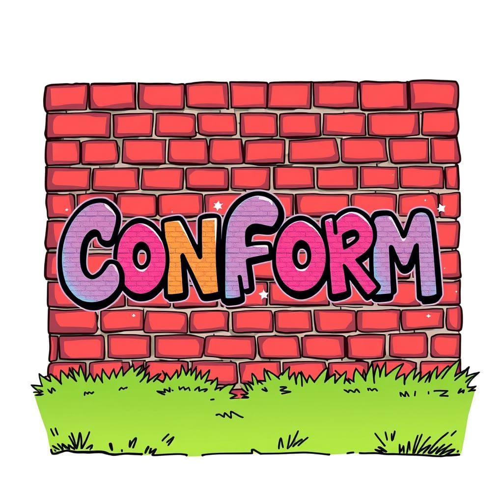 Cartoon Graffiti Wall with "Conform"
