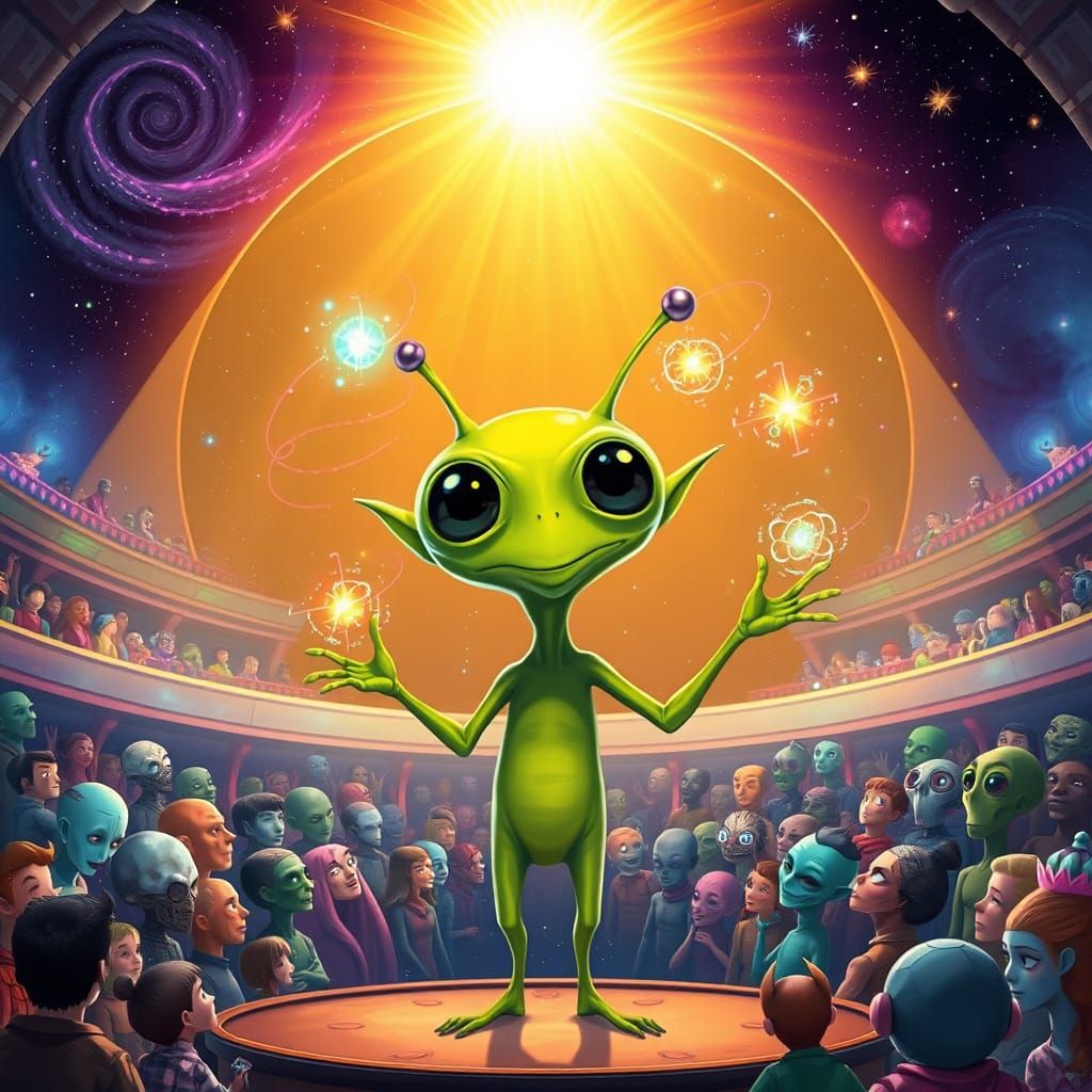 Alien Juggler in Cosmic Talent Show