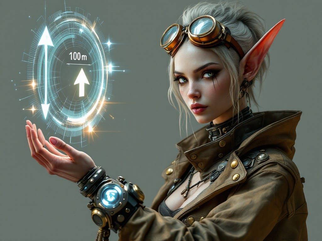 Cyberpunk Elf in Industrial Futurism