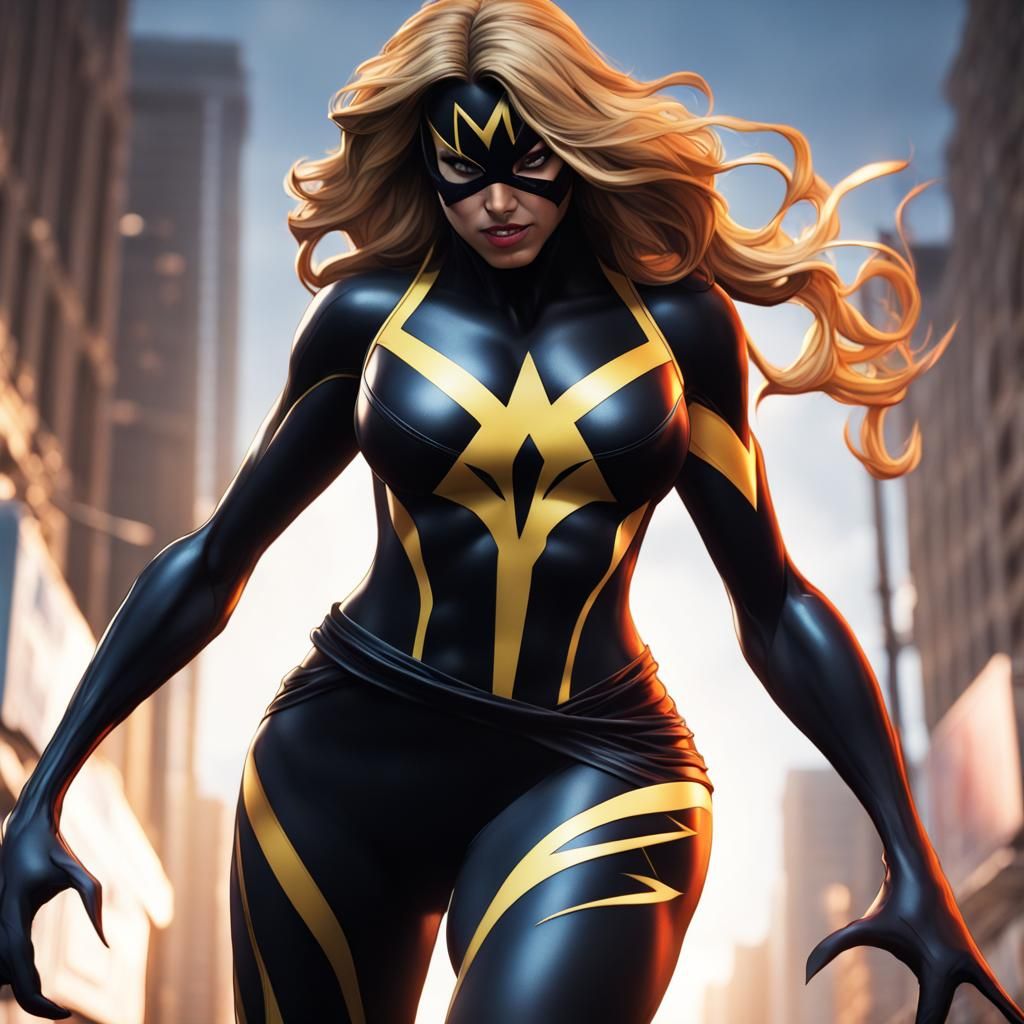 Ms. Marvel as Venom in Detailed Matte Painting