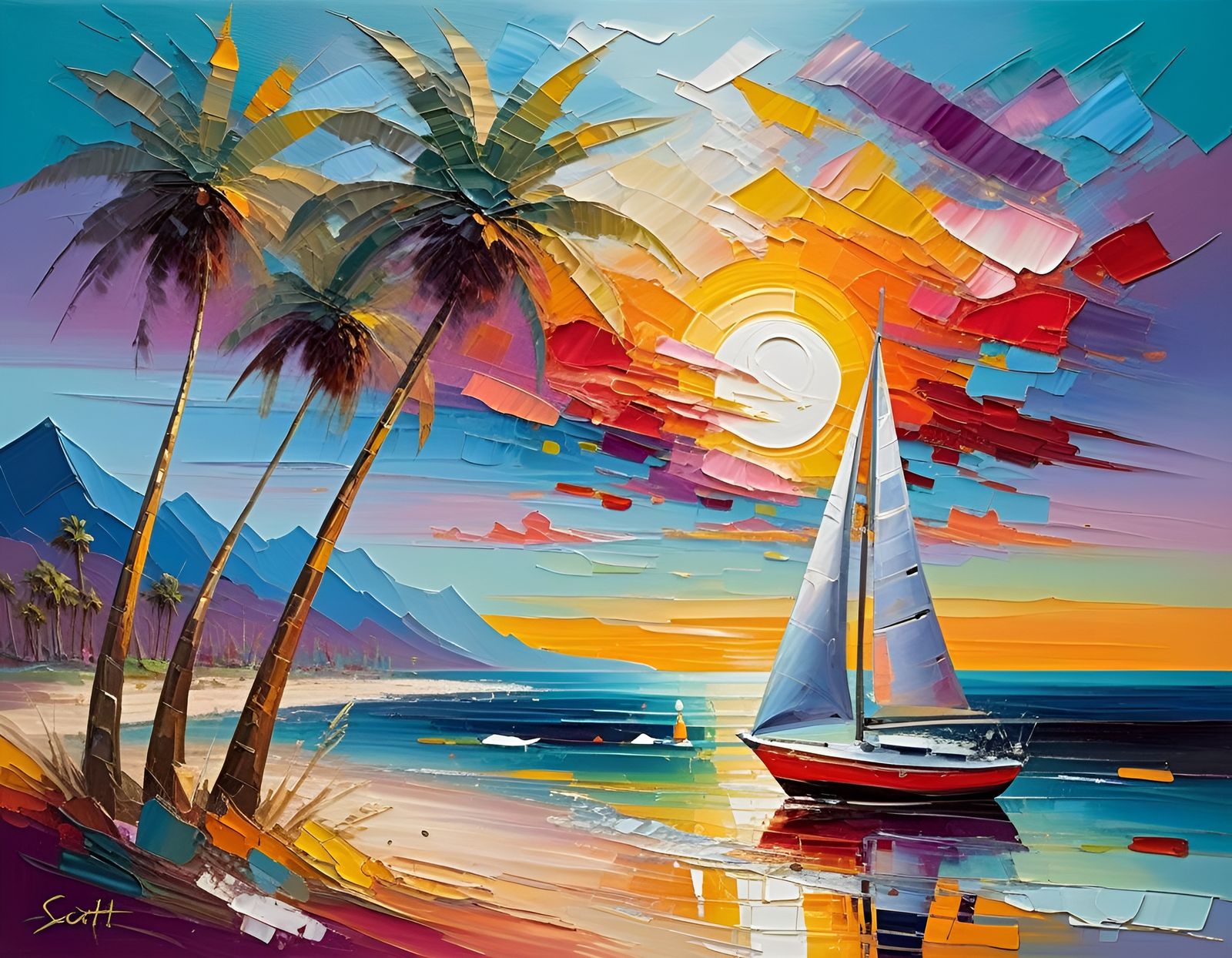 Tequila sunrise on the beach