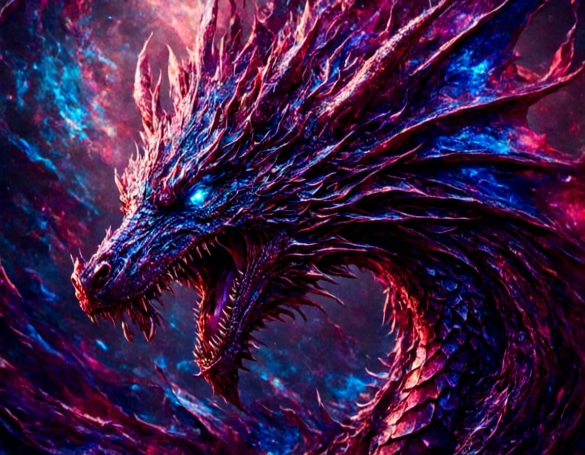 Iridescent Dragon with Prismatic Scales