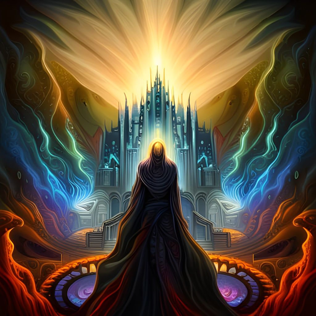 Gothic Skull in Cosmic Dystopian Dreamscape