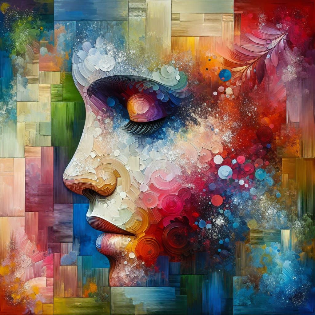 Hyperrealistic Face with Splash Art Elements