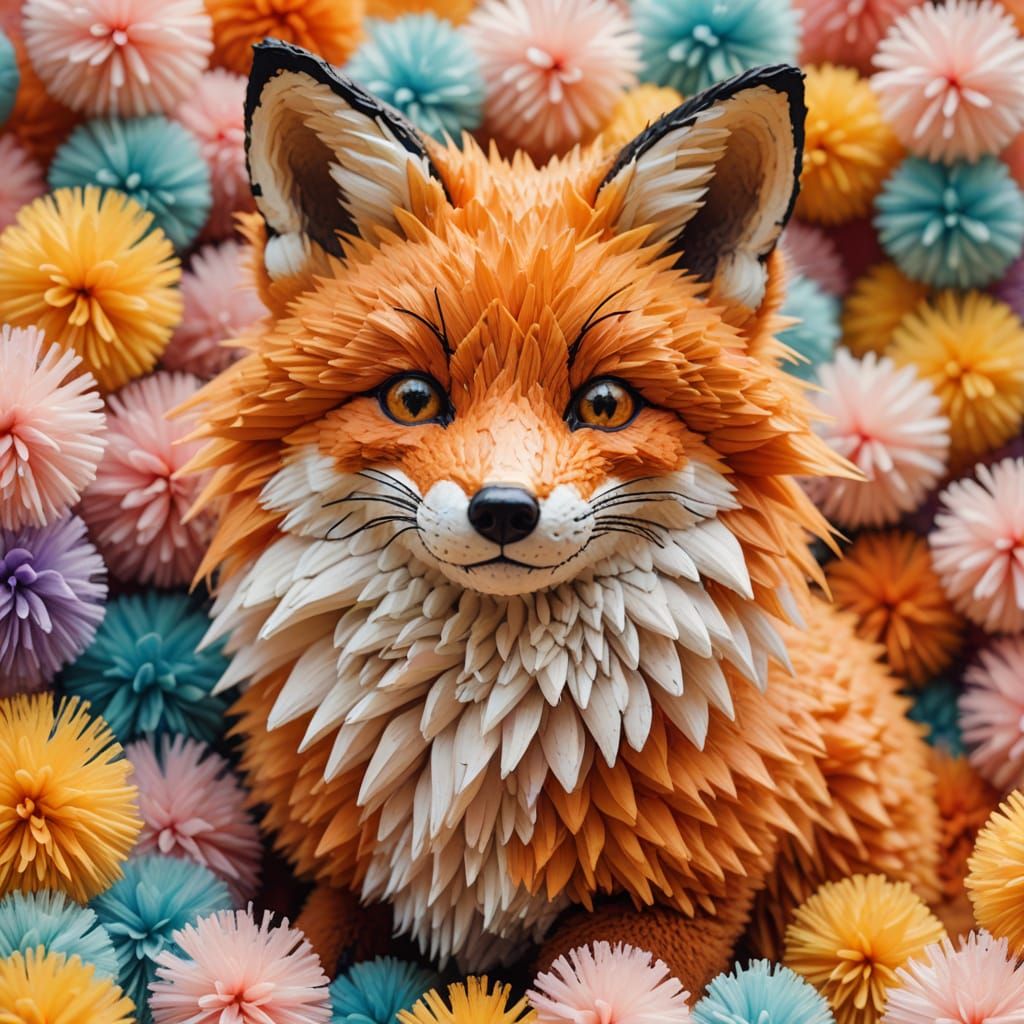 Pom Pom Fox Concept Art in Macro Photography