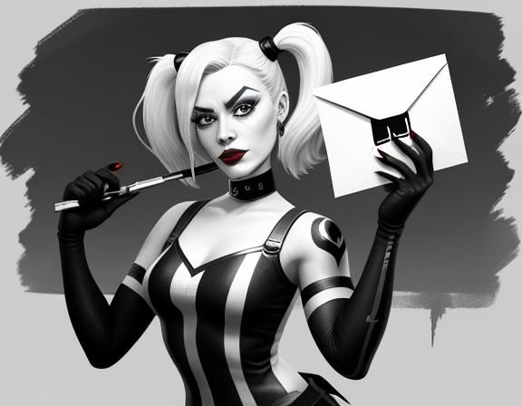 Harley Quinn in Lichtenstein Style Fine Art