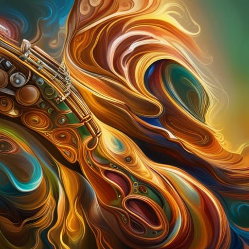 Hyperrealistic Saxophone in Splash Art Style