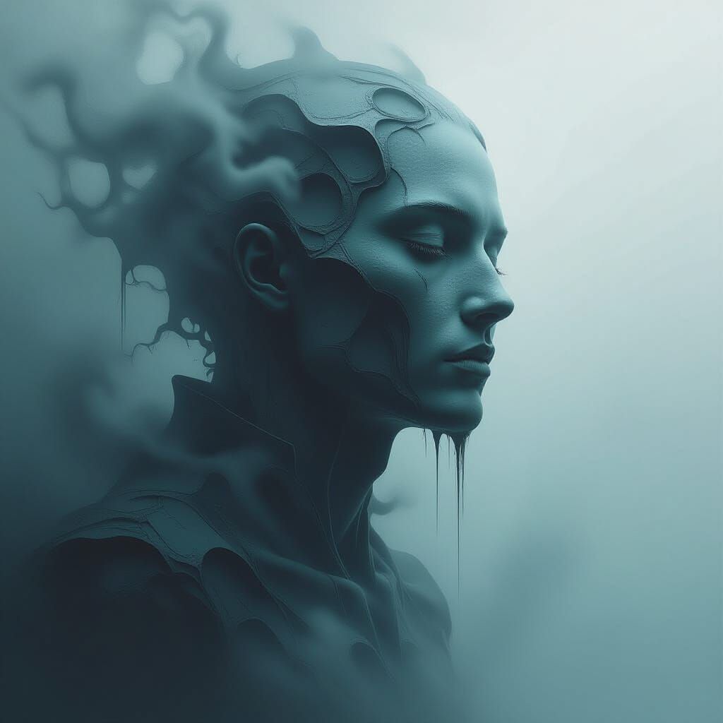 Mysterious Shadow Figure in Dark Cyberpunk Style