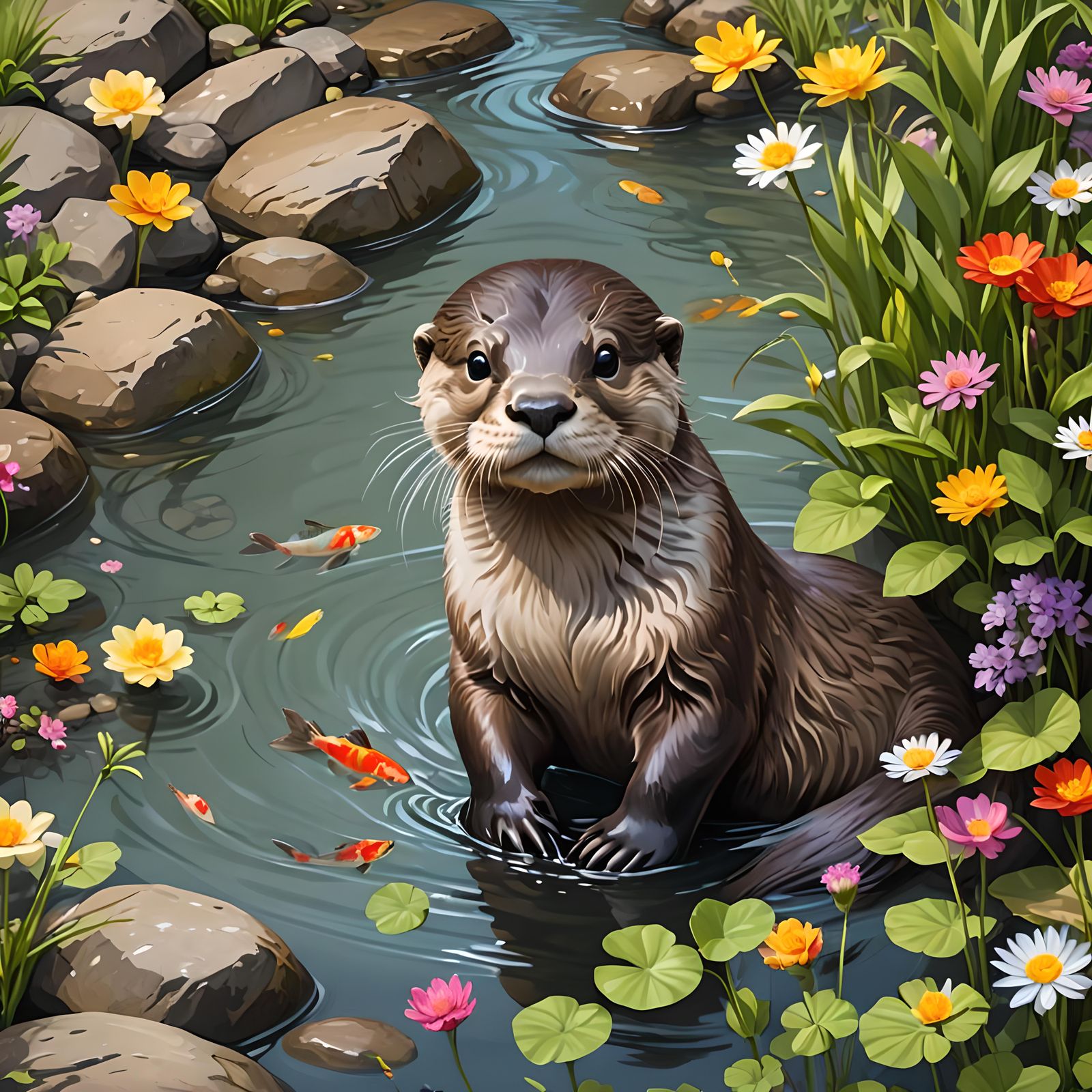 Otter's lunch time