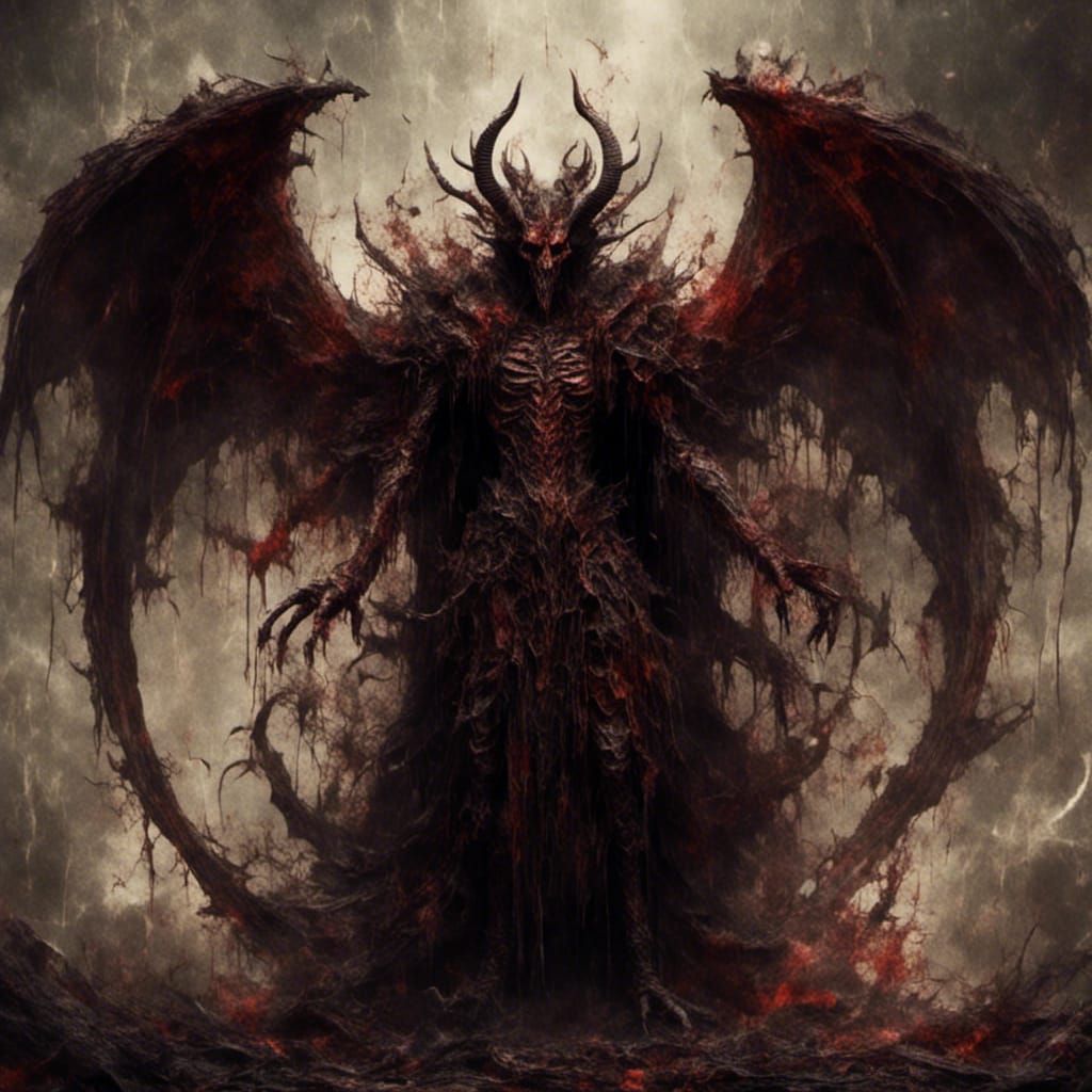 The Demon Asmodeus in Hyperreal Macabre Style