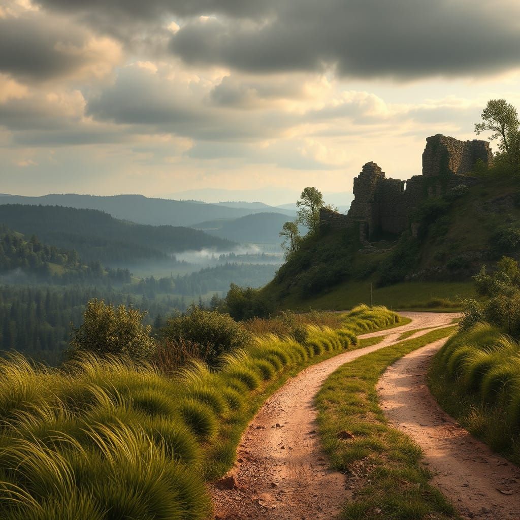 Ancient Fortress Emerges from Verdant Countryside