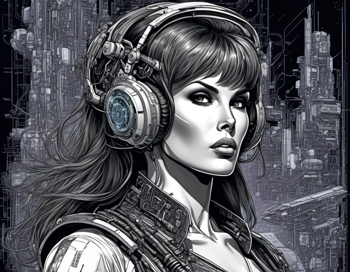Raquel Welch as Cyberpunk Woman in Cyberpunk Style