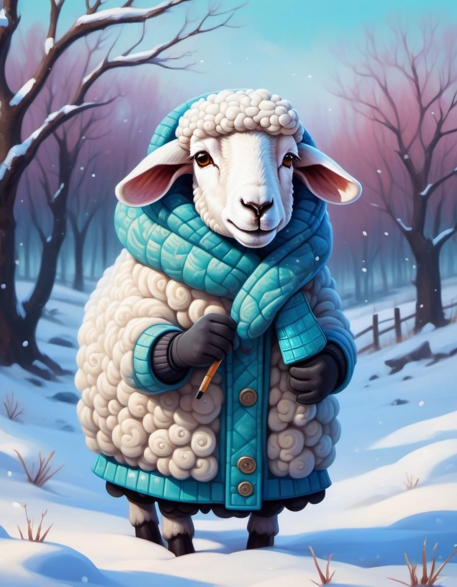 Sheep In Winter Clothing