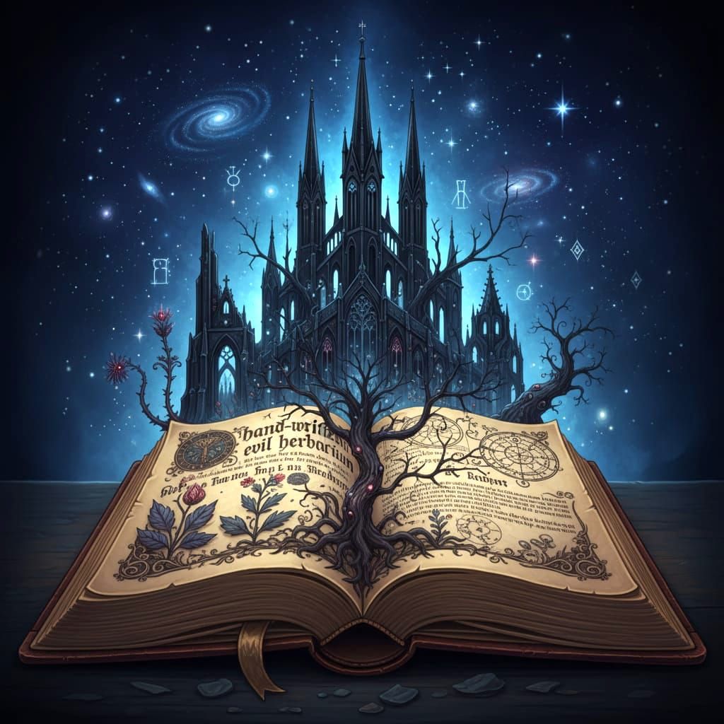 Storybook illustration, open book!! Intricately detailed fan...