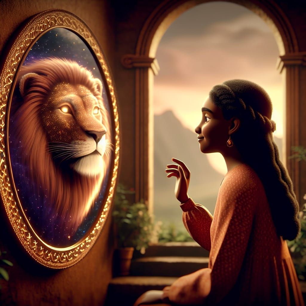 A Disney Pixar style 3D image of a beautiful sensitive girl ...