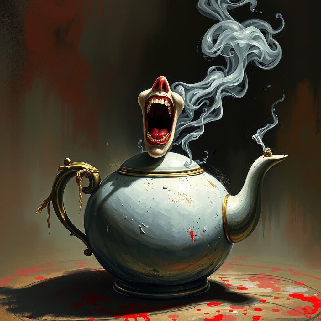 Female Teapot Scream in Steamy Horror