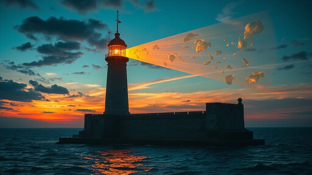 Ethereal Lighthouse Beam of Lamassu Tears