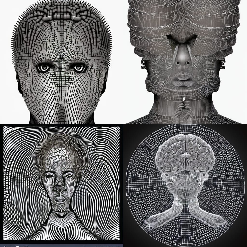 African Man Enslaved in Brain: Mental Disorder Concept