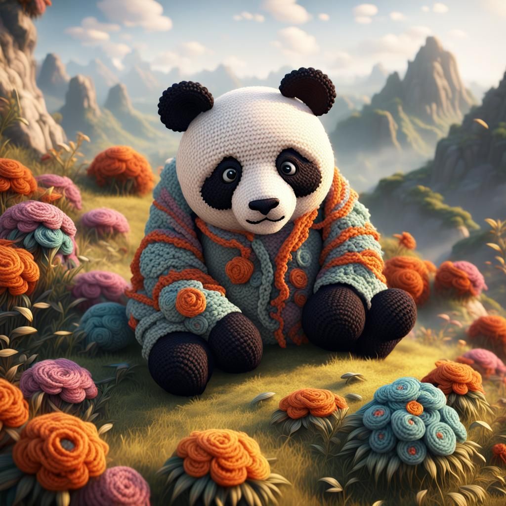 Crocheted Panda