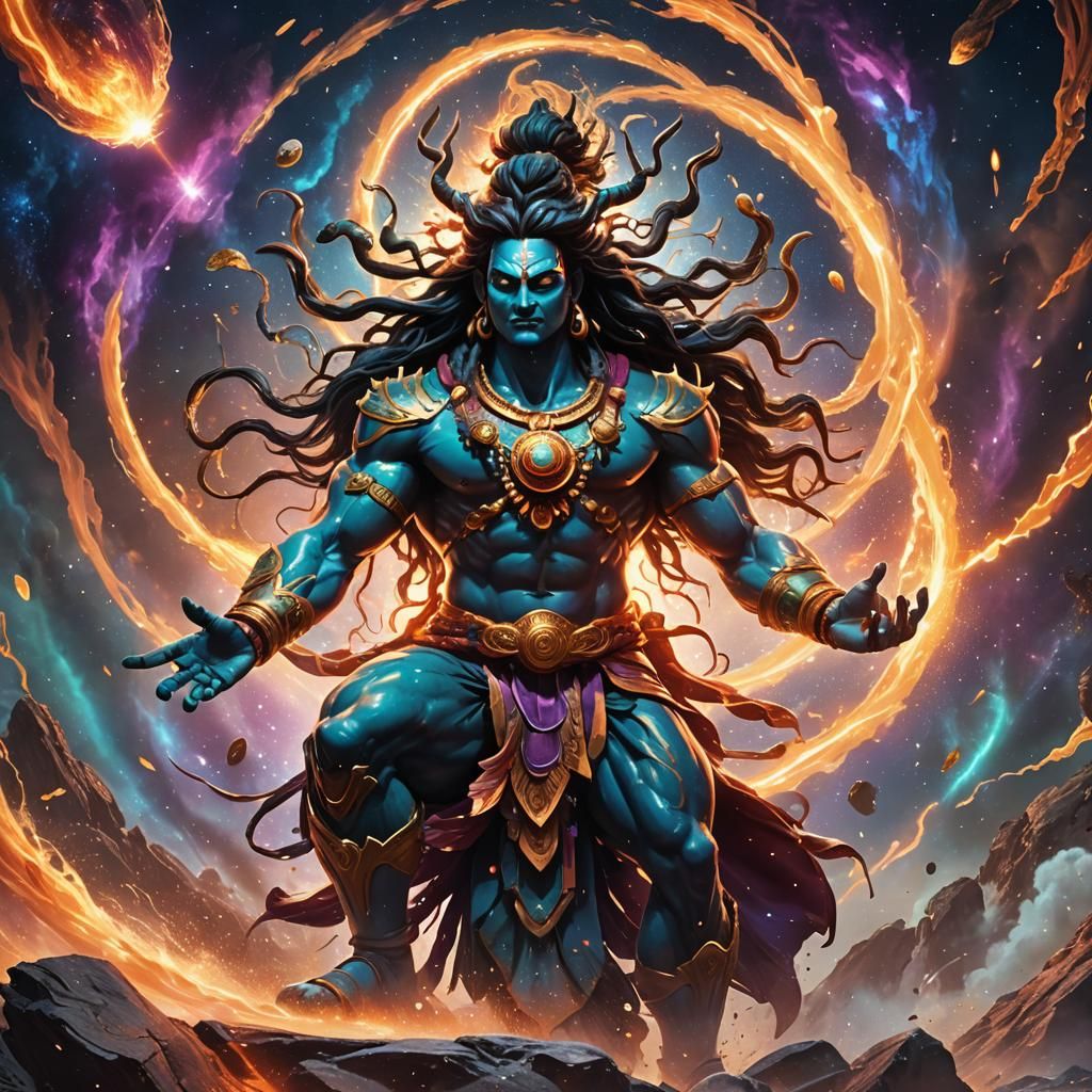 Shiva and Naaga Destroy the Universe: Cosmic Art