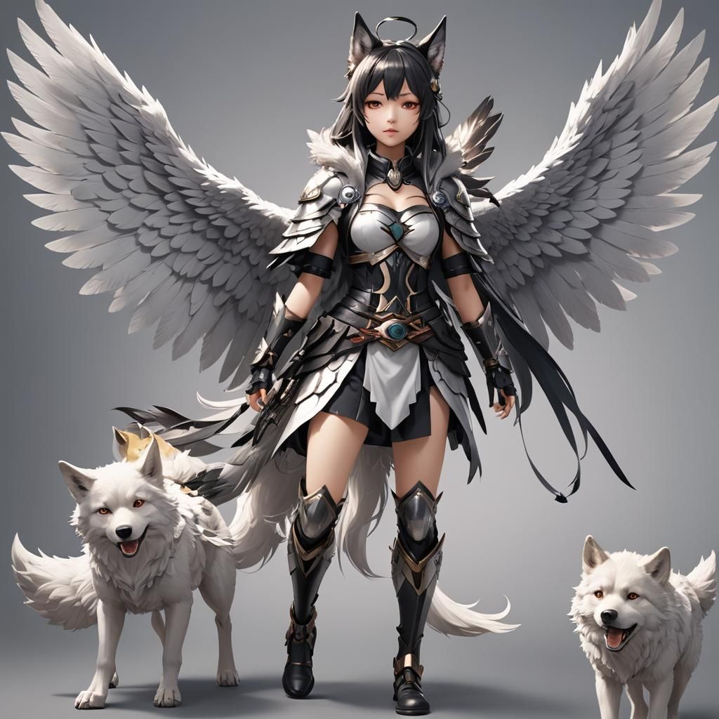 Anime Dog-Human Hybrid Waifu in 3D