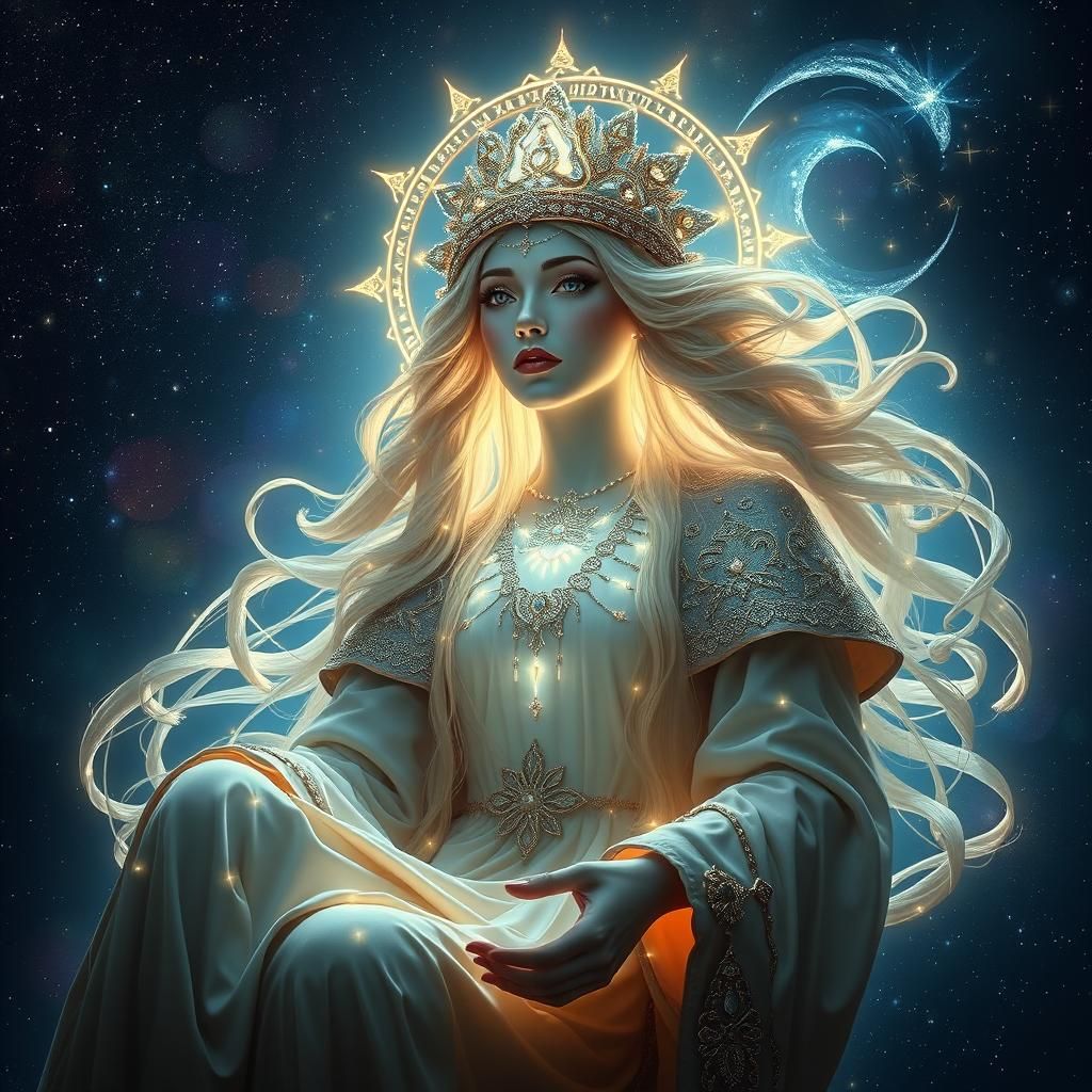 Mystical Virgo: Celestial Essence in a Starry Cosmos