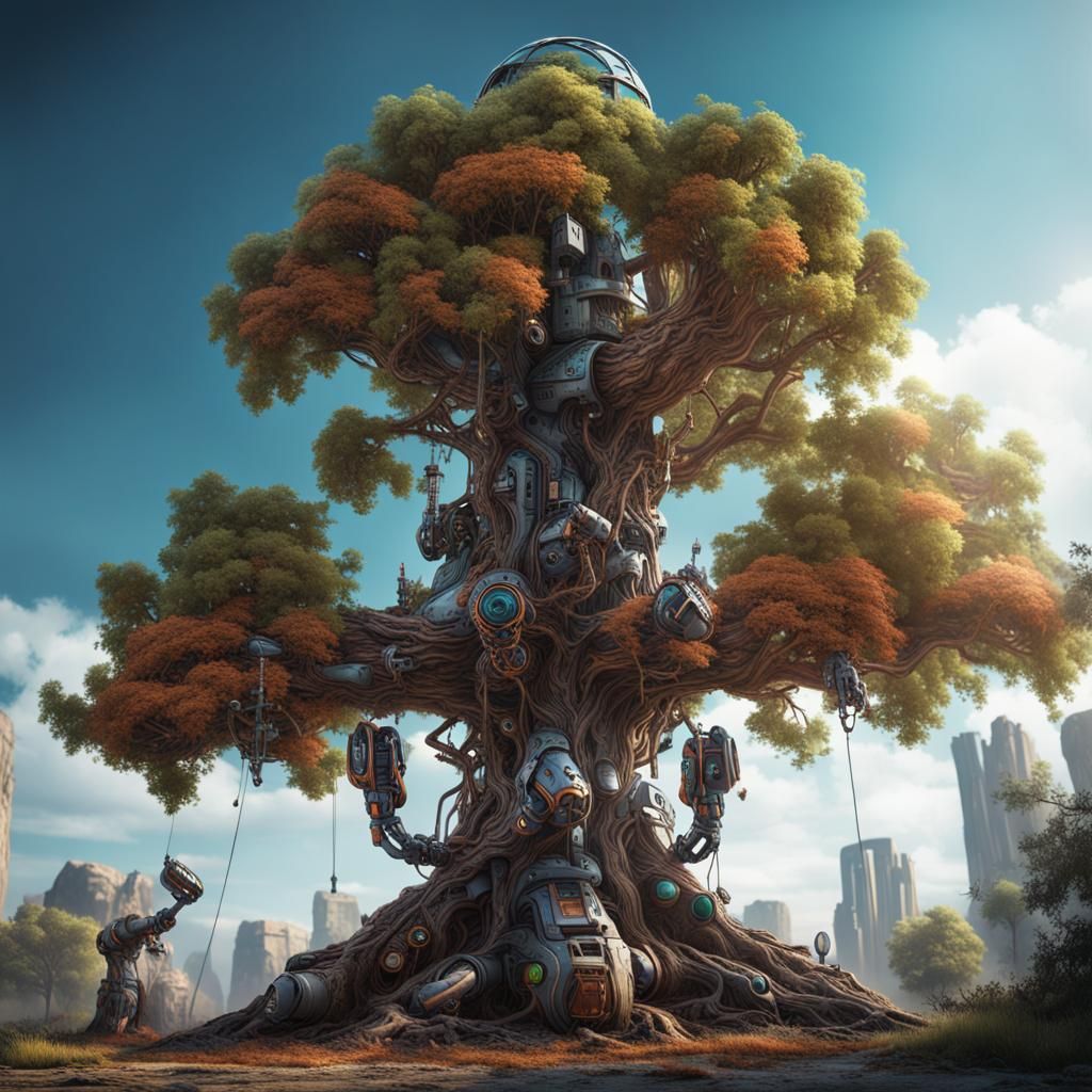 Robotic Tree Illustrates Technological Progress