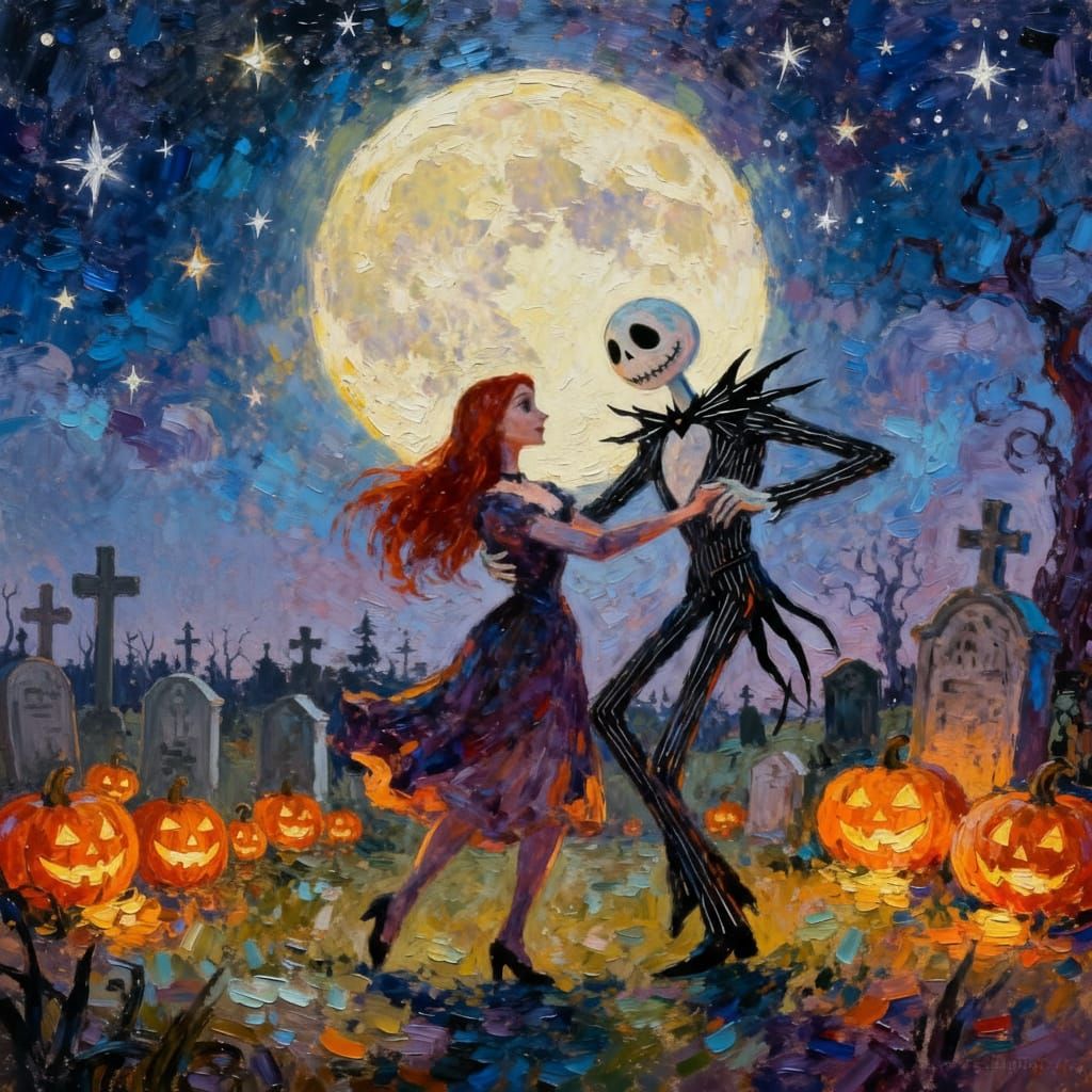 Jack Skellington & Sally Dance Under Moonlit Stars