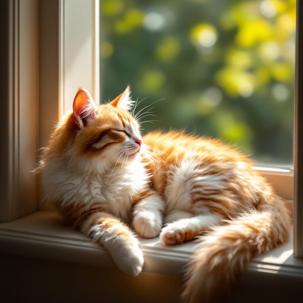 Surreal Portrait of a Ginger Tabby Cat in Hyperrealistic Sty...