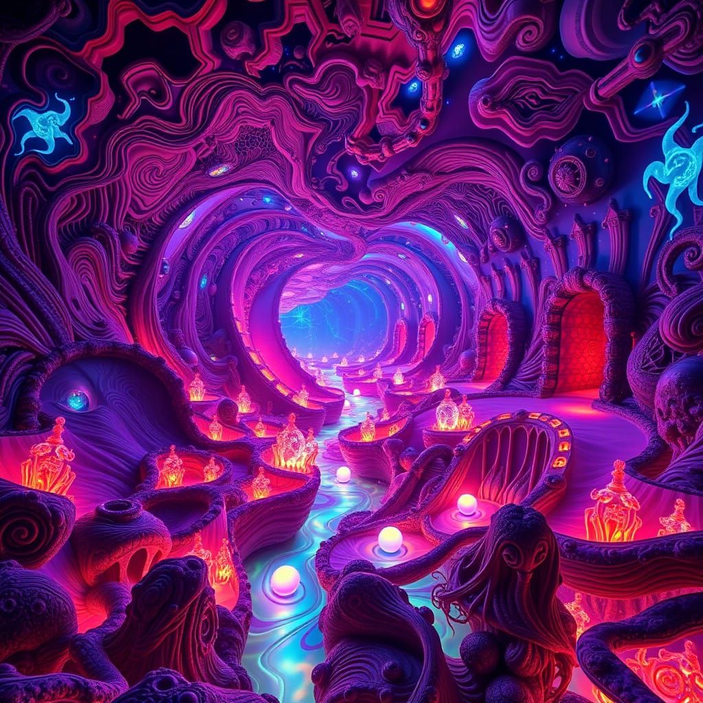 Surreal Infinity Suite in Cosmic Art Style