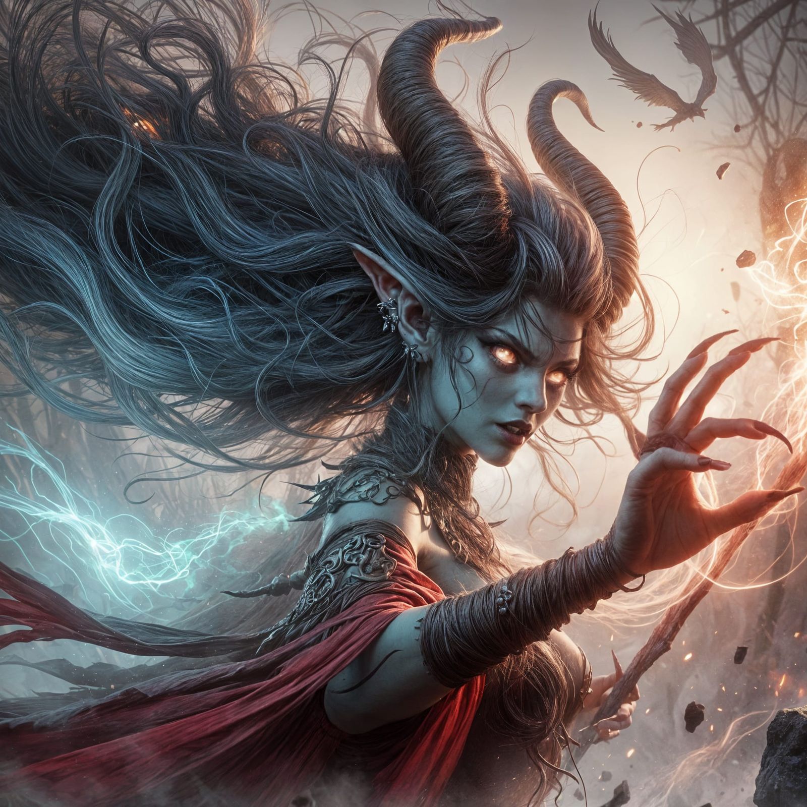 Demonic Ogre-Pixie Unleashes Magic Power