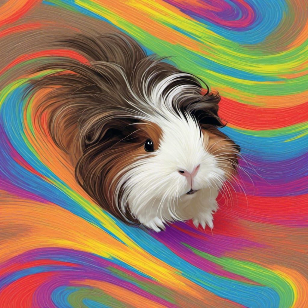 Abstract Rainbow Swirl of Guinea Pig