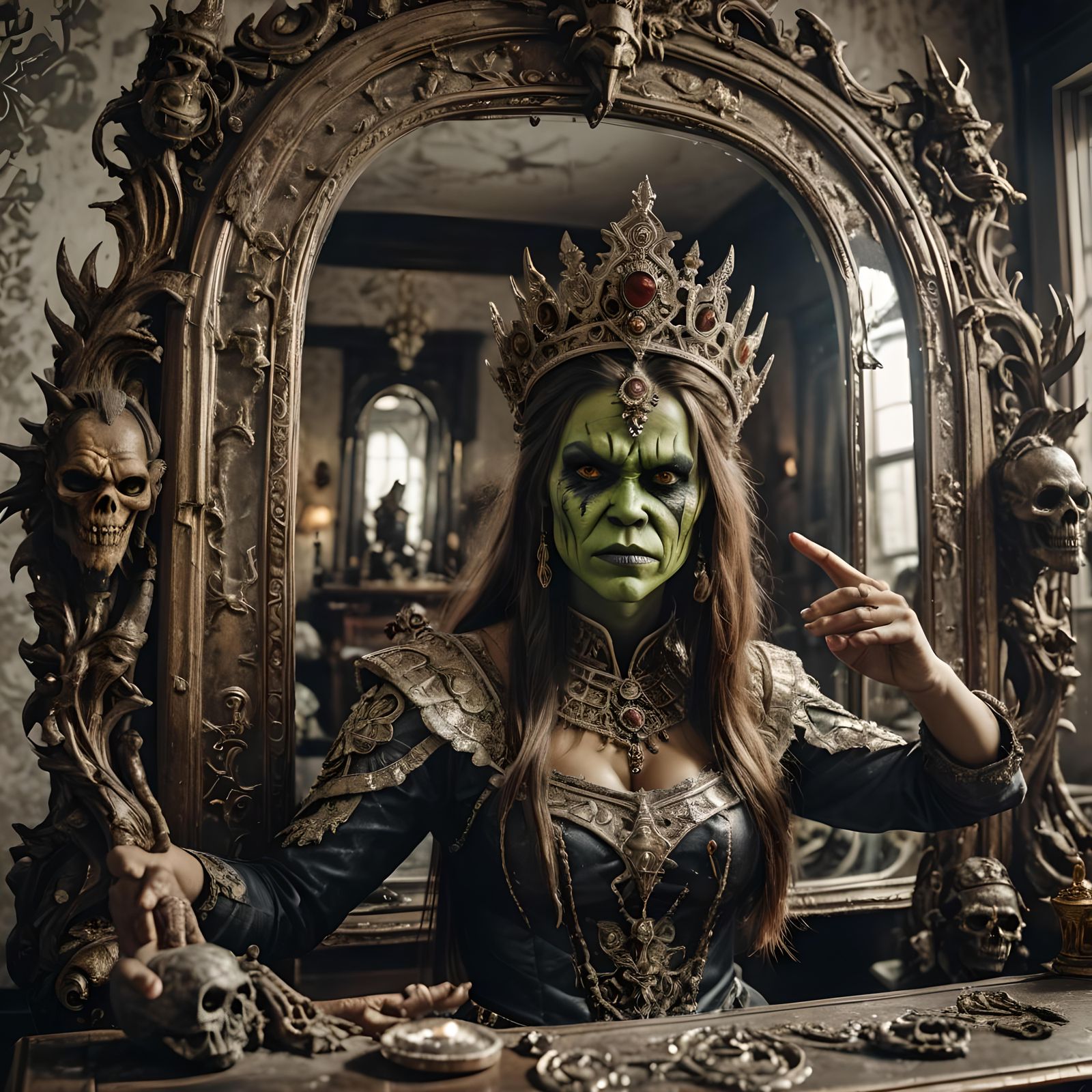 Ork Beauty Queen in Hyperrealistic Portrait