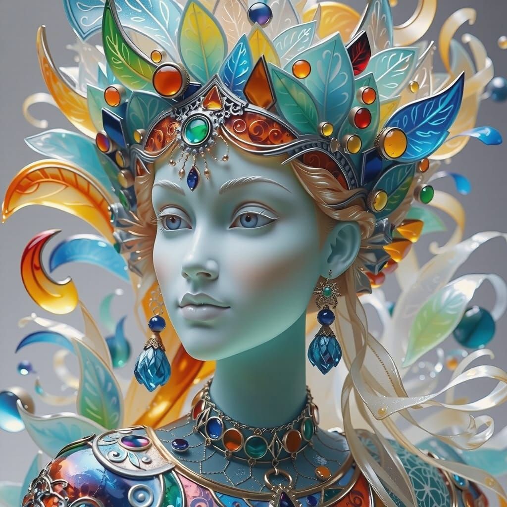 Viking Queen in Ornate Gemstone Armor