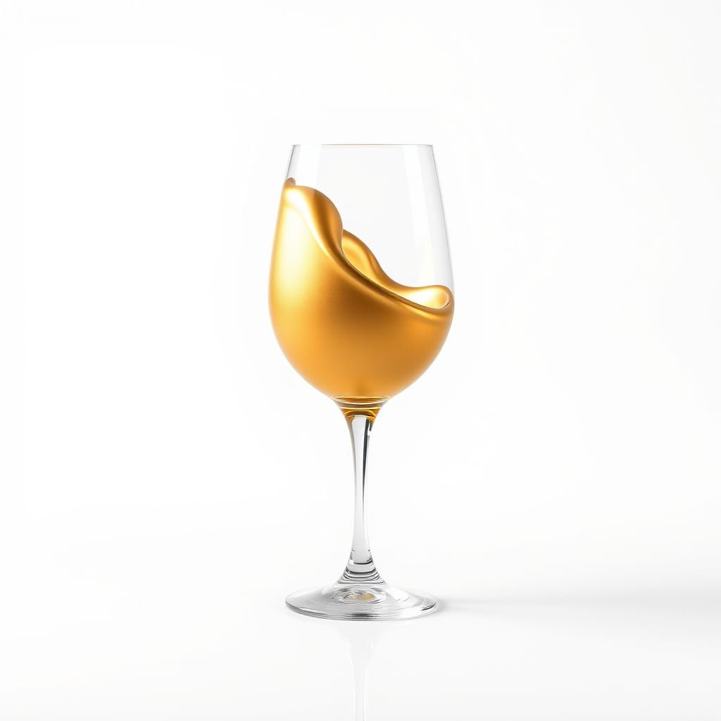 Liquid Gold Wine Decanter in Minimalist Style